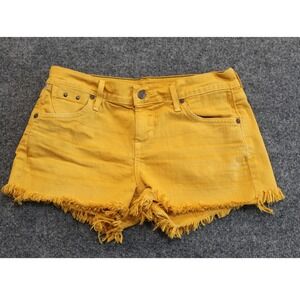 Citizens of Humanity Denim‎ Shorts Size 26 Yellow Frayed Hem Casual